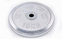 Блин (диск) хромированный d-30мм HIGHQ SPORT ТА-1455 15кг (металл хромированный)