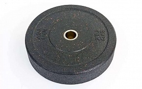 Бамперные диски для кроссфита Bumper Plates из структурной резины d-51мм RAGGY ТА-5126-25 25кг