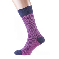 Носки мужские цветные из хлопка в фиолетовый зигзаг